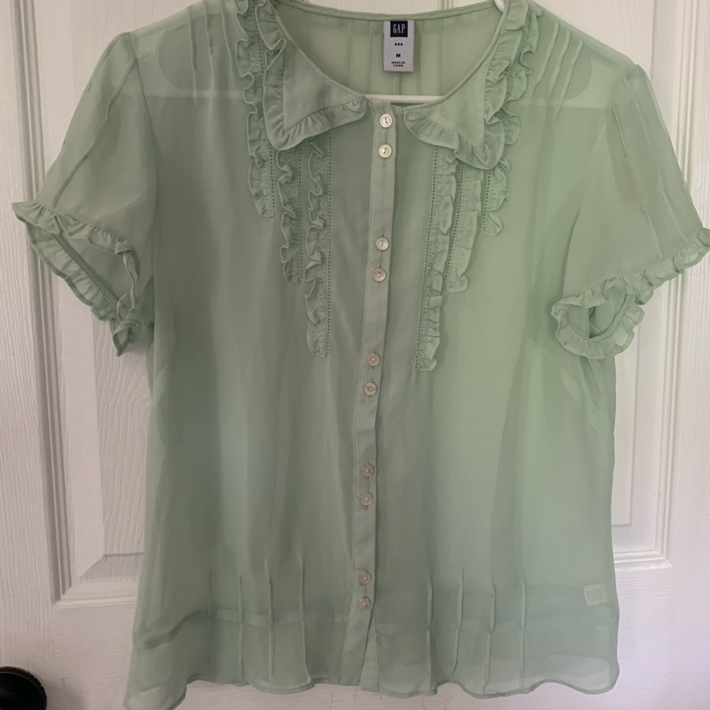 Gap Blouse- mint Green - size medium